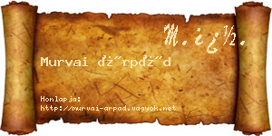 Murvai Árpád névjegykártya