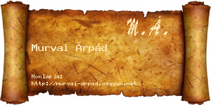 Murvai Árpád névjegykártya