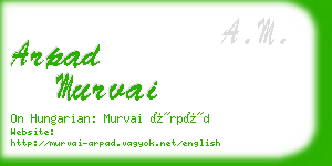 arpad murvai business card